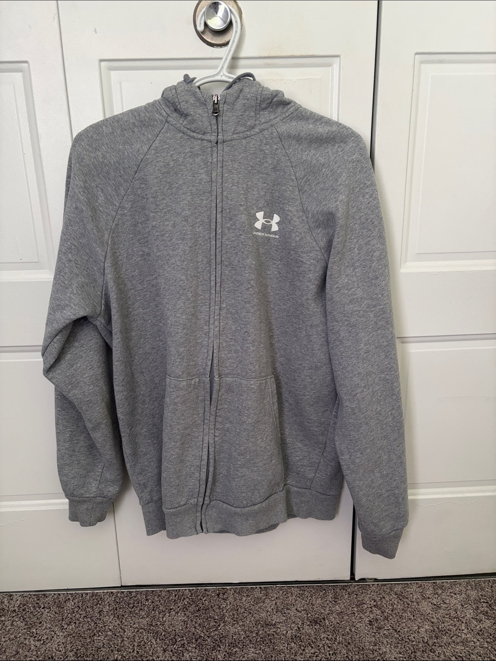 Under Armour Grey Zip-Up Hooded Sweatshirt